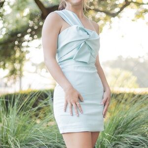 Elegant Teal One-Shoulder Dress